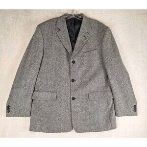 JD Christopher Blazer Mens 42 Wool Herringbone Tweed Wool USA Sports Coat Jacket